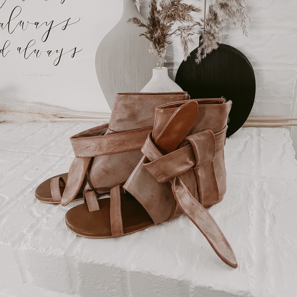 Free People Leather Panama Boot Sandal